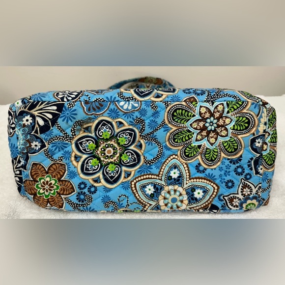 Vera Bradley Women’s Floral Blue and Green Women's Bag Tote Purse - Picture 5 of 10